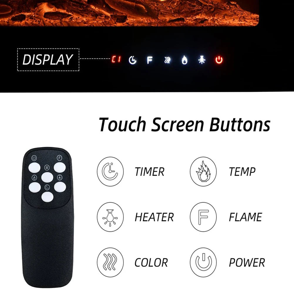 Recessed/Wall Mounted Electric Fireplace 12 Flame Colors, Overheating Protection,1800W, 50&60&72 Inch