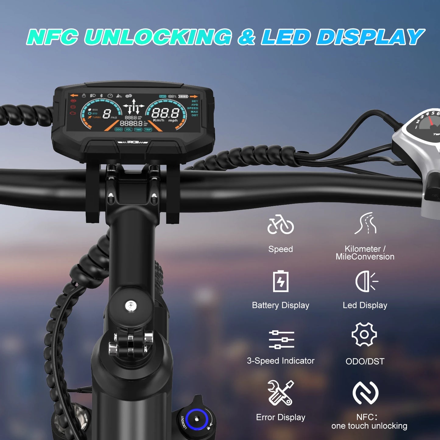 RCB Electric Bike for Adults G6, 25KM/H, 36V 10.4AH Removable Battery EBike, 27.5" Electric Bike, 250W, 7-Speed, Dual Disc Brake