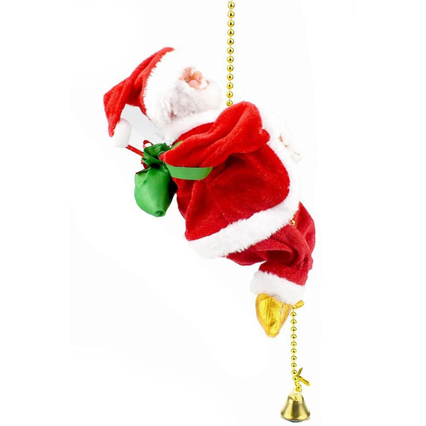 Animated Electric Santa Claus on Rope with Music Christmas Ornament Novelty Holiday Decoration Gift