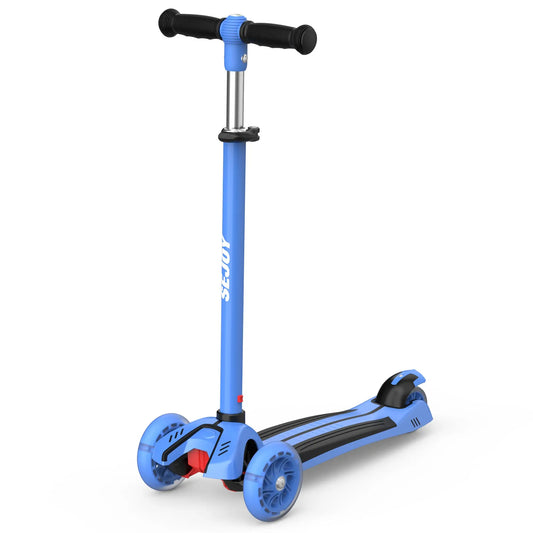 Adjustable foldable pedal Kids Scooter Light-Up 3 Wheels Adjustable Height to Steer for Ages 3-10