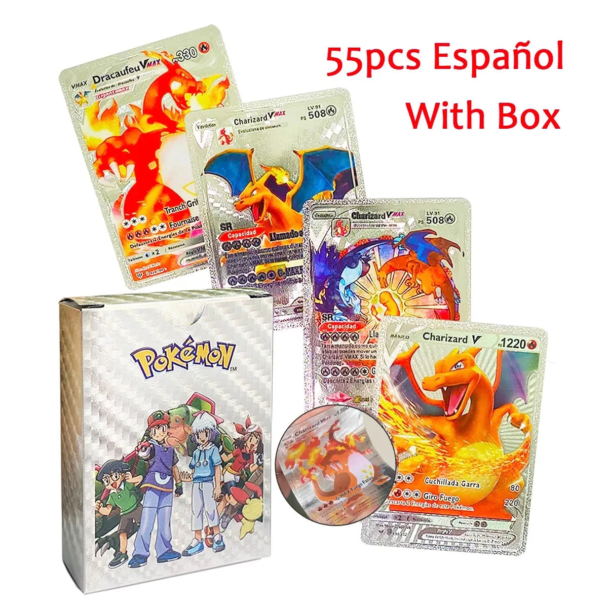Pokemon Cards Vmax GX Gold Foil Flash Card Colorful Game Battle Collection