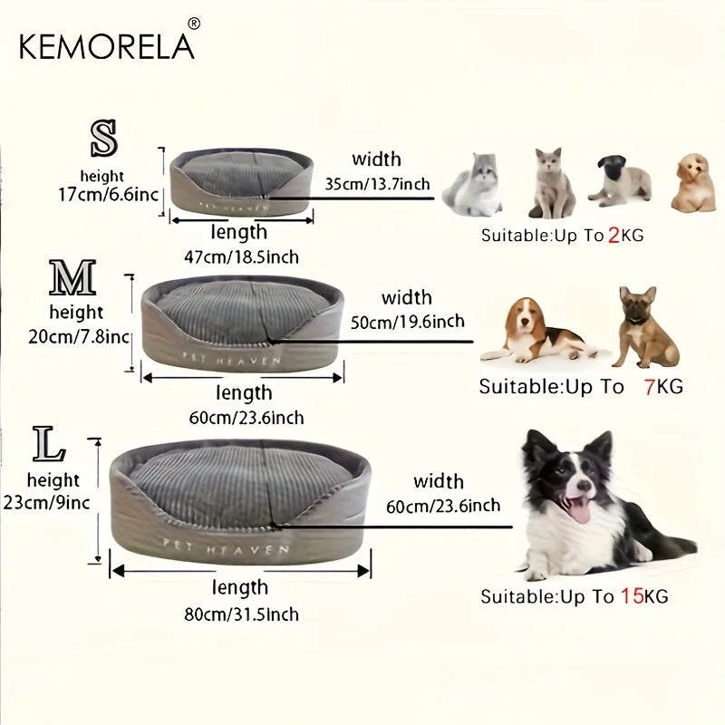 Super Soft Chew Resistant Dog Bed, Luxury Plush Thickened Mat, Machine Washable All Season Pet Sofa Cushion for Small Large Dogs