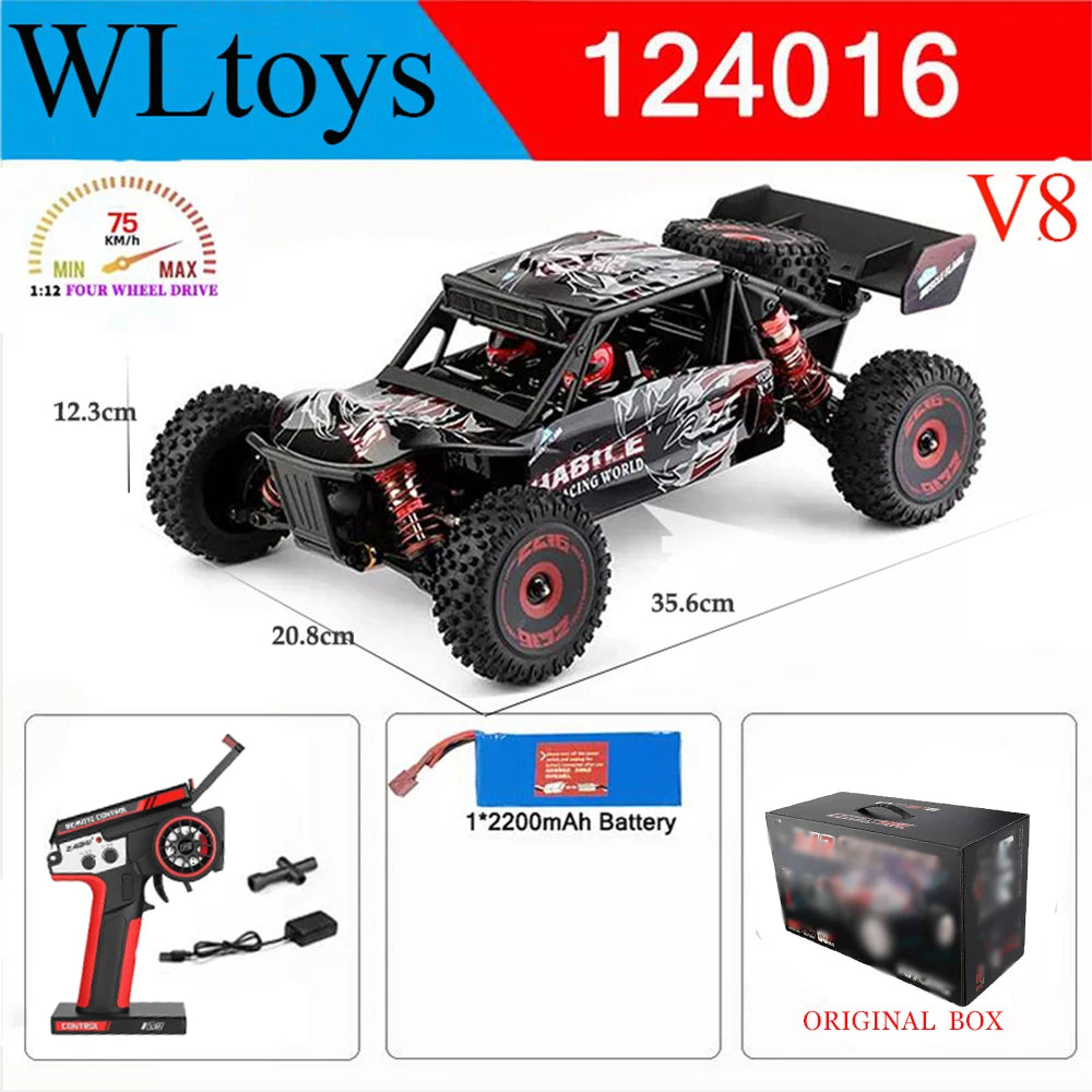 NewV8 1/12 2.4G Racing RC Cars 4WD Brushless Motor 75Km/H High Speed Remote Control Off-road Drift Car