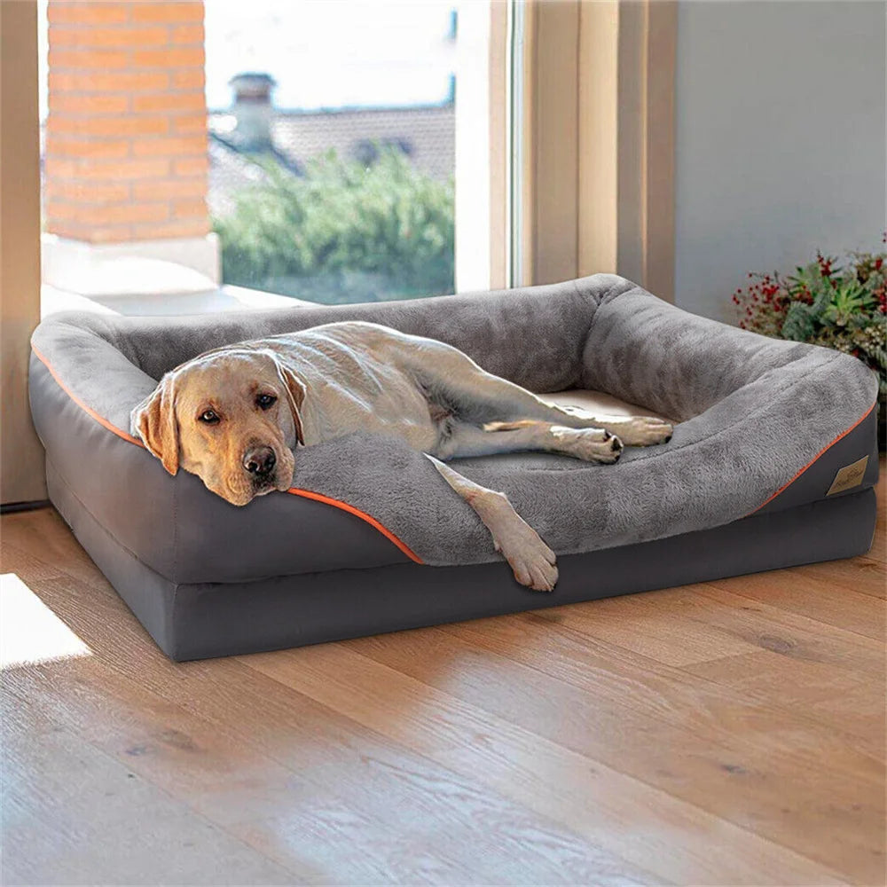 Jumbo Large Orthopedic Dog Bed Memory Foam Pet Sofa Couch Waterproof Elevated Cushion Warm & Removable Cover