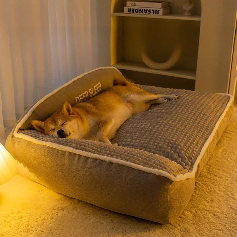 Dog Cat House Warm Thick Shape Plush Cushion Pet Washable Soft Dog Beds Mats
