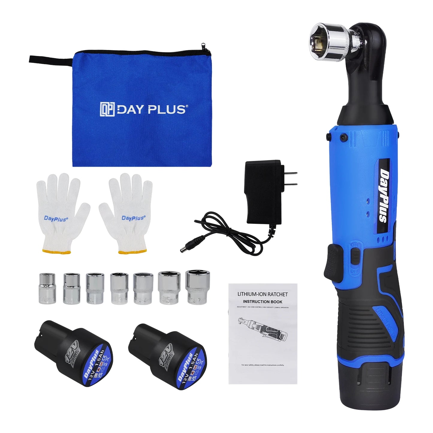 3/8’ 12 V Extended Cordless Ratchet for Car Repair, DIY Work, Automotive