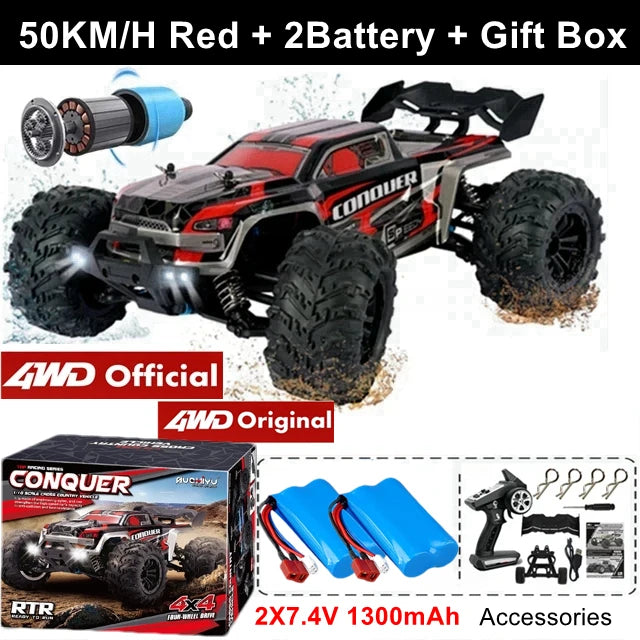 4WD 1:16 80KM/H Super Brushless 50KM/H Brushed RC Car 4x4 Off Road High Speed Drift Racing Truck Toy Kids Adults