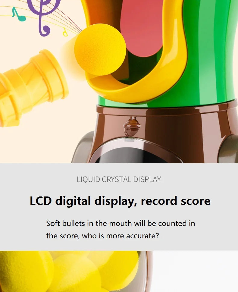 Hungry Shooting Duck Toys Air-powered Gun Soft Bullet Ball With Light Electronic Scoring Games for Kids