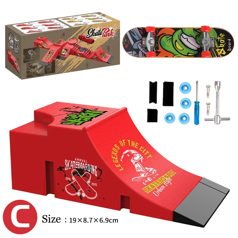 Children Finger Sports Toys Finger Skateboard Game Park Site Set Gift Toys