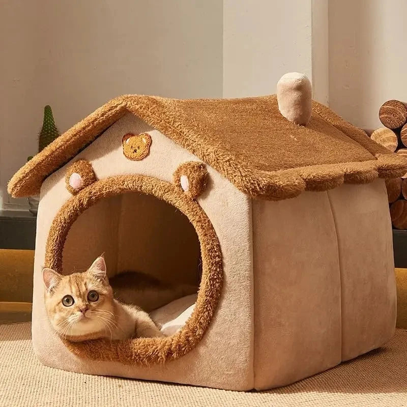 Winter Foldable Pet House Removable Washable Cave Sofa Pet Bed For Small Dogs And Cats