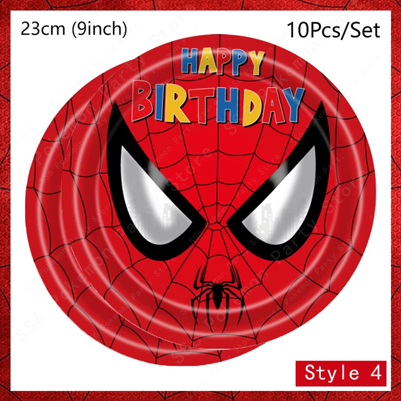 Spiderman Birthday Party Decorations Disposable Tableware Plate Cup Napkins Bags Supplies Set
