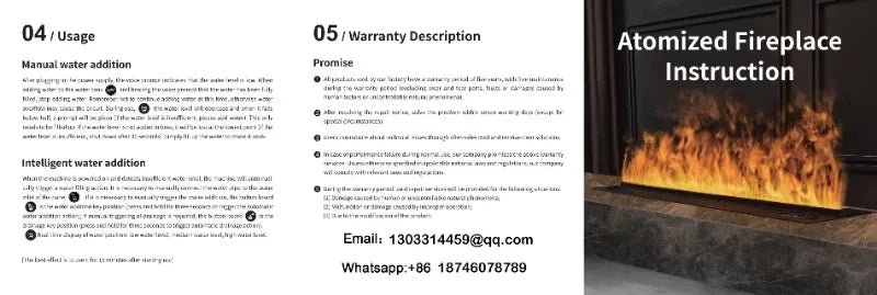 3D Atomizing Fireplace For Living Room Multi-color Fake Flame Electronic Remote Control Water Steam