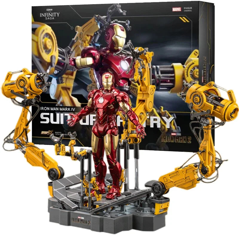 ZD Original Iron Man SUIT-UP GANTRY 1/10 Marvel Legend Demolition stand LED Light MK6 MK4 Armor Tony Stark Model Action Figure