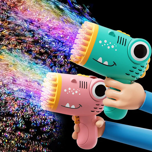 40 Hole Dinosaur Handheld Bubble Machine, Electric Bubble Gun Outdoor Toy
