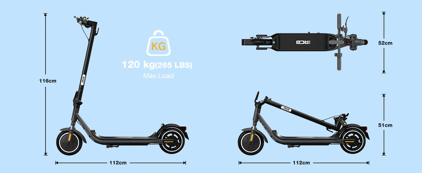 RCB R16 Electric Scooter 300W 25kmh 23 to 29km Range Foldable and App Control Superior For Adults Urban Riding