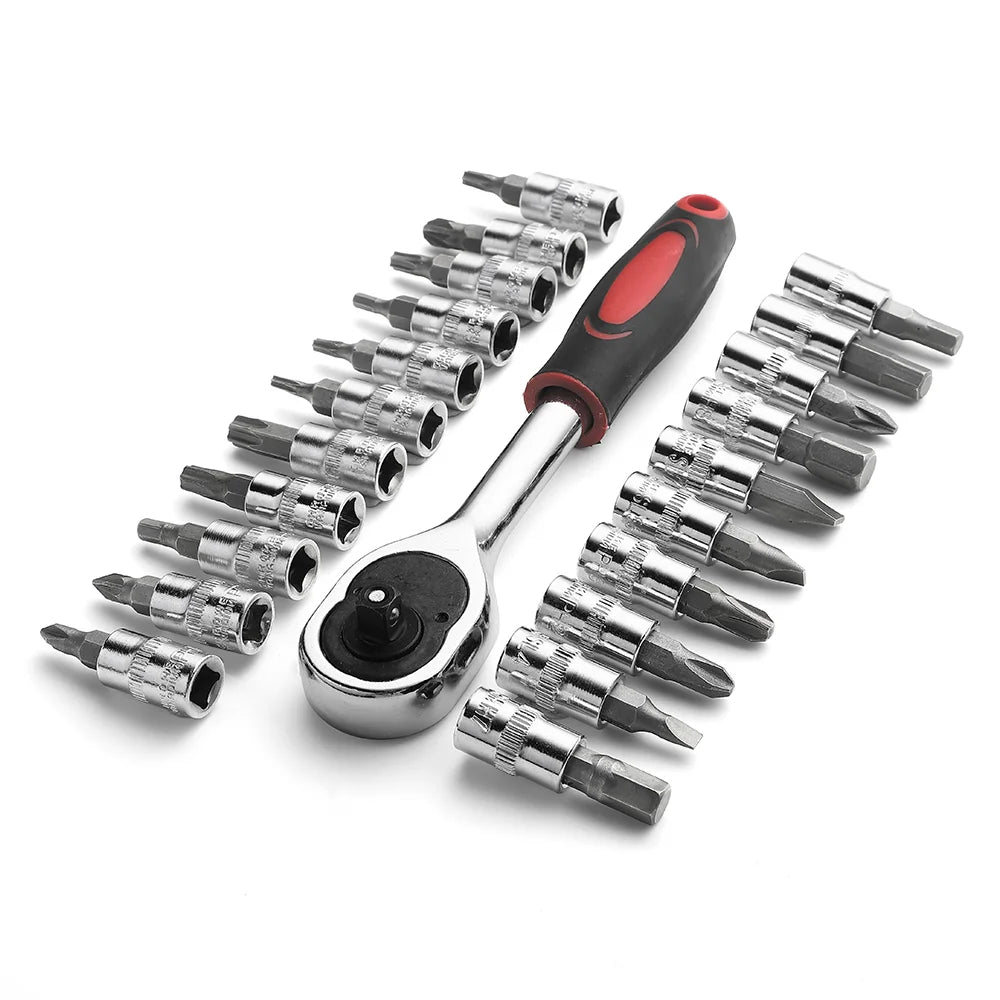 108pcs Socket Wrench Set Car Repair Tools Ratchet Spanner Wrench Set Ratchet Spanner Screwdriver Bits