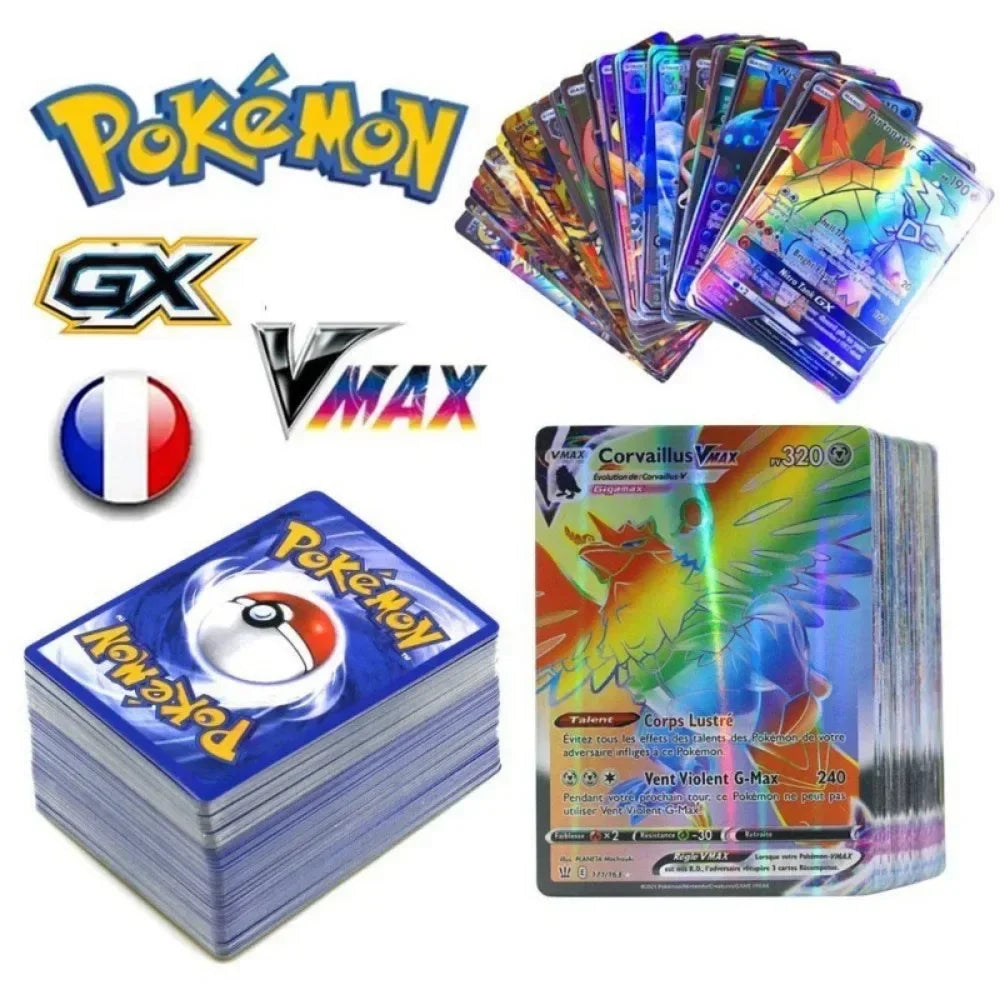 10-100Pcs English Pokemon Vmax GX EX Flash Card Charizard Pikachu Trade Card