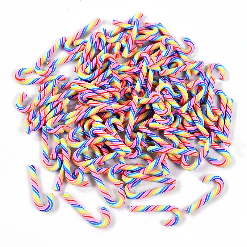 10/30/50Pcs Mini Candy Cane Christmas Decoration Red White Resin Candy DIY Crafts Xmas Home Decor