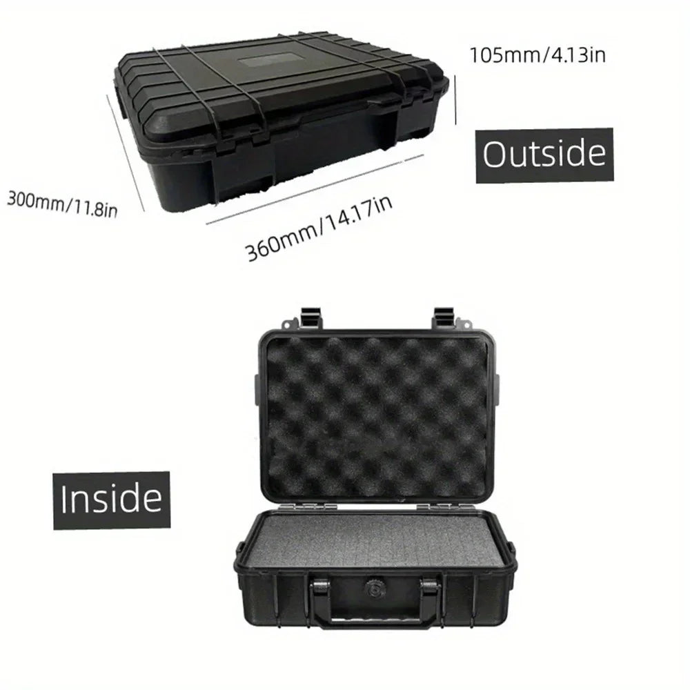 Waterproof Hard Carry Case Bag Toolbox With Pre-cut Sponge Storage Box Safety Protector Organizer Hardware Box Impact Resistant