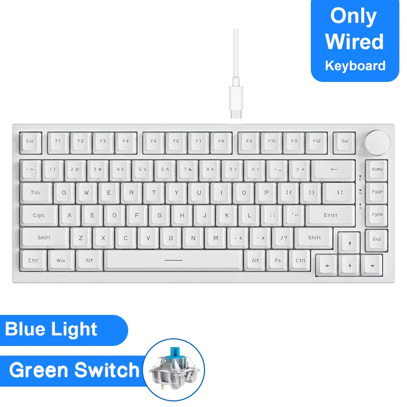 Pro Gaming Mechanical Keyboard Bluetooth 5.1/Wireless/C-Wired Customised Keyboard with Knob Hot Swapping Gasket