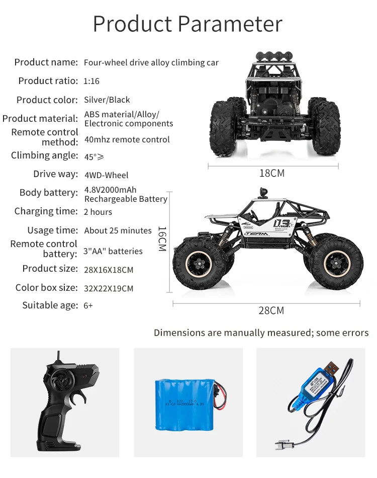 Oike RC Car Remote Control Climbing Vehicle Outdoor All Terrain Off-road Trucks 4WD Racing Drift Cars