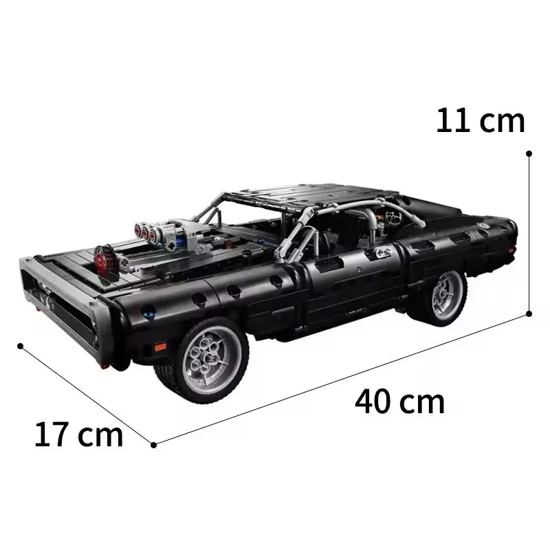 Technical Car Dodged Charger Racing Car Building Blocks Model Movie Fast And Furious Famous Vehicle