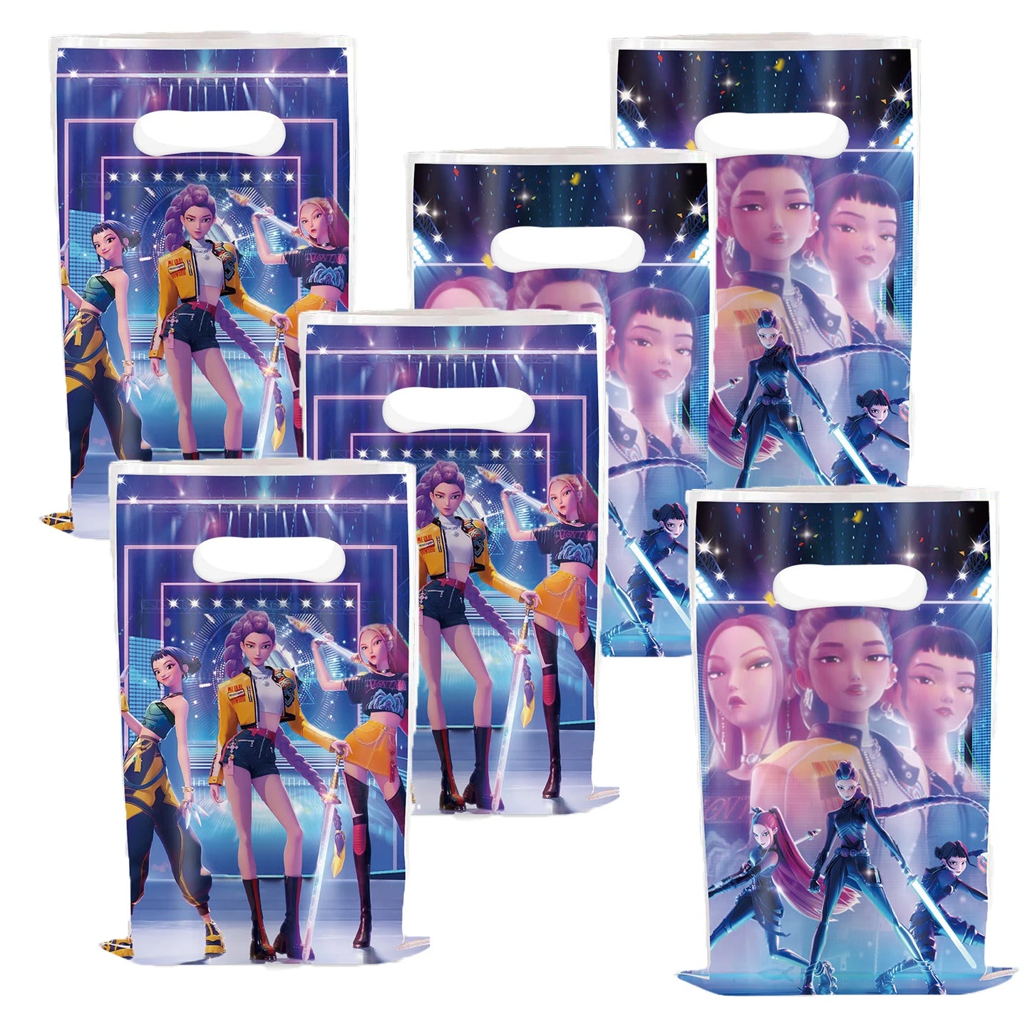 10/20/30Pcs k pop demon hunters theme birthday party Gift Candy Bag Loot Bag for Kids Birthday K pop Goody Bags Baby Shower