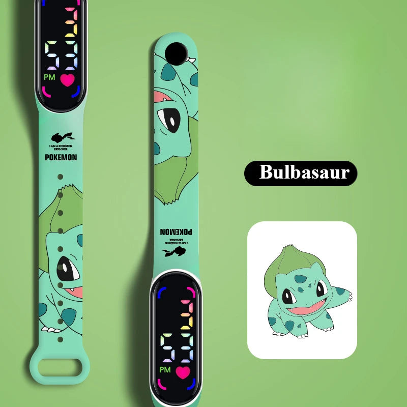 Pokemon Watch Pikachu Gengar, LED Digital Waterproof Watch for Kids
