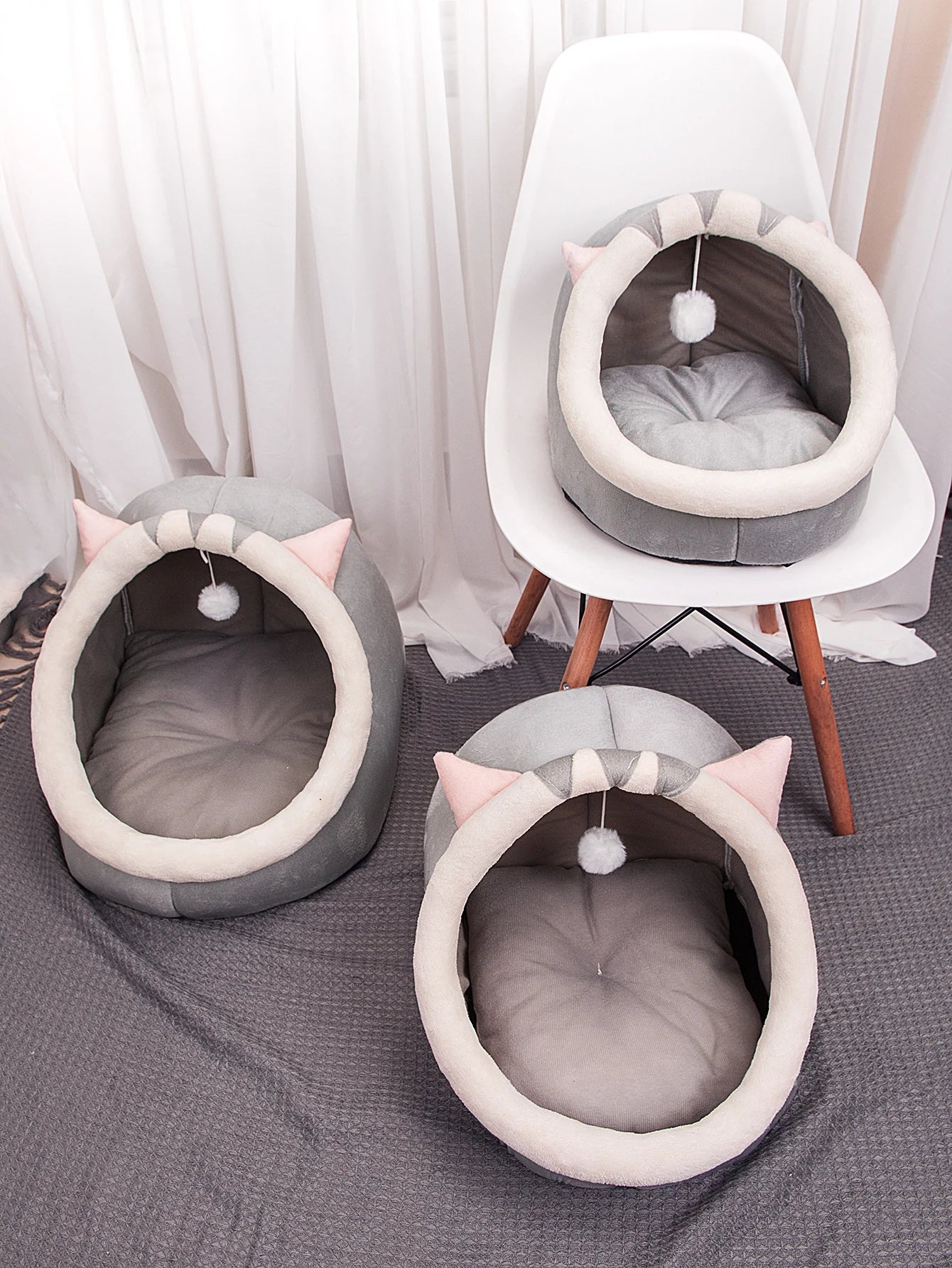 1PC Warm Winter Four Seasons Universal Semi-Closed Cute Comfortable Cat Nest Bed