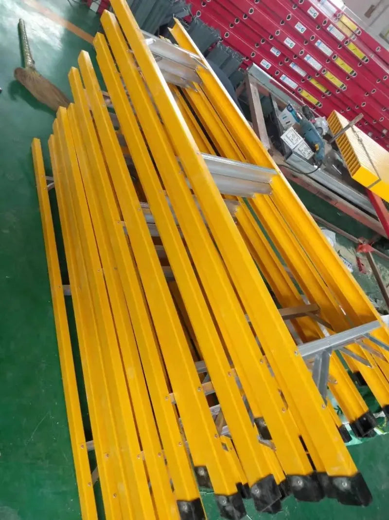 En131 ANSI 3-9 Steps Industrial Platform A Type Adjustable Extension Fiberglass Frp Step Ladder