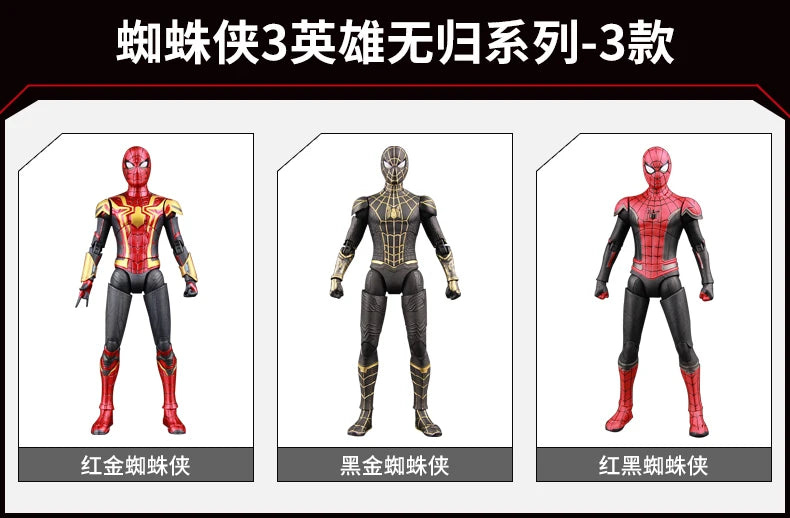 Spider Man No Way Home Action Figure Peter Parker Gold Black Red Model  Adult Collectible Toy