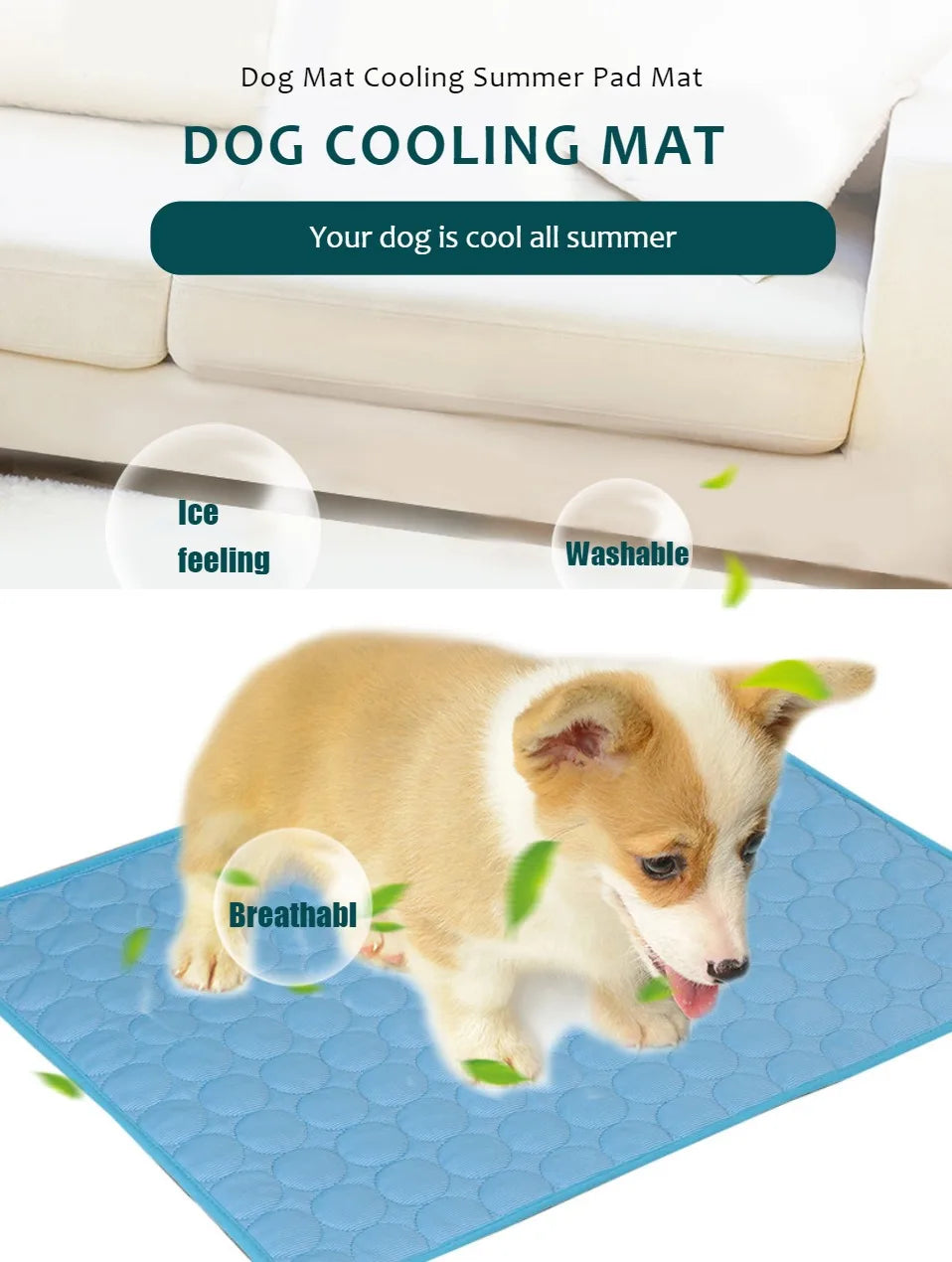 Dog Cooling Mat Summer Cold Bed Extra Large For Small Big Dogs & Cats