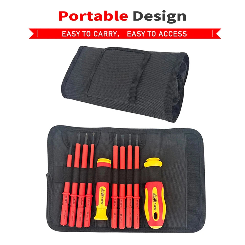 10Pcs Interchangeable Blade VDE Insulated Screwdriver Set with Case Magnetic 500V