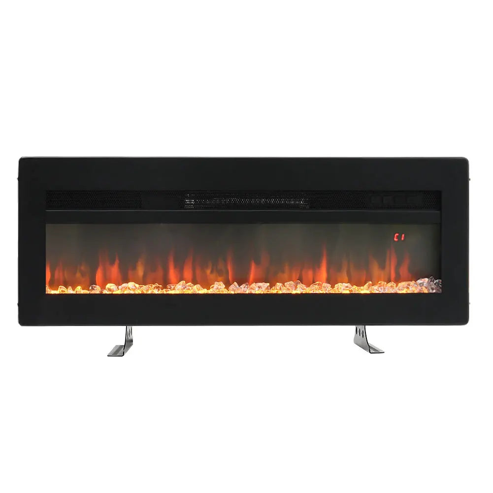 LED Electric Wall Fireplace 9 Flame Colours with Freestanding Leg, Black 40inch