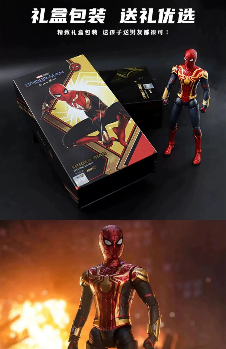 Spider Man No Way Home Action Figure Peter Parker Gold Black Red Model  Adult Collectible Toy