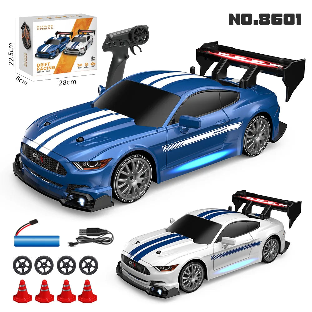 1:24 High Speed RC Drift Vehicle Cars Mustang 4WD Remote Control Racing Car Gift Toy