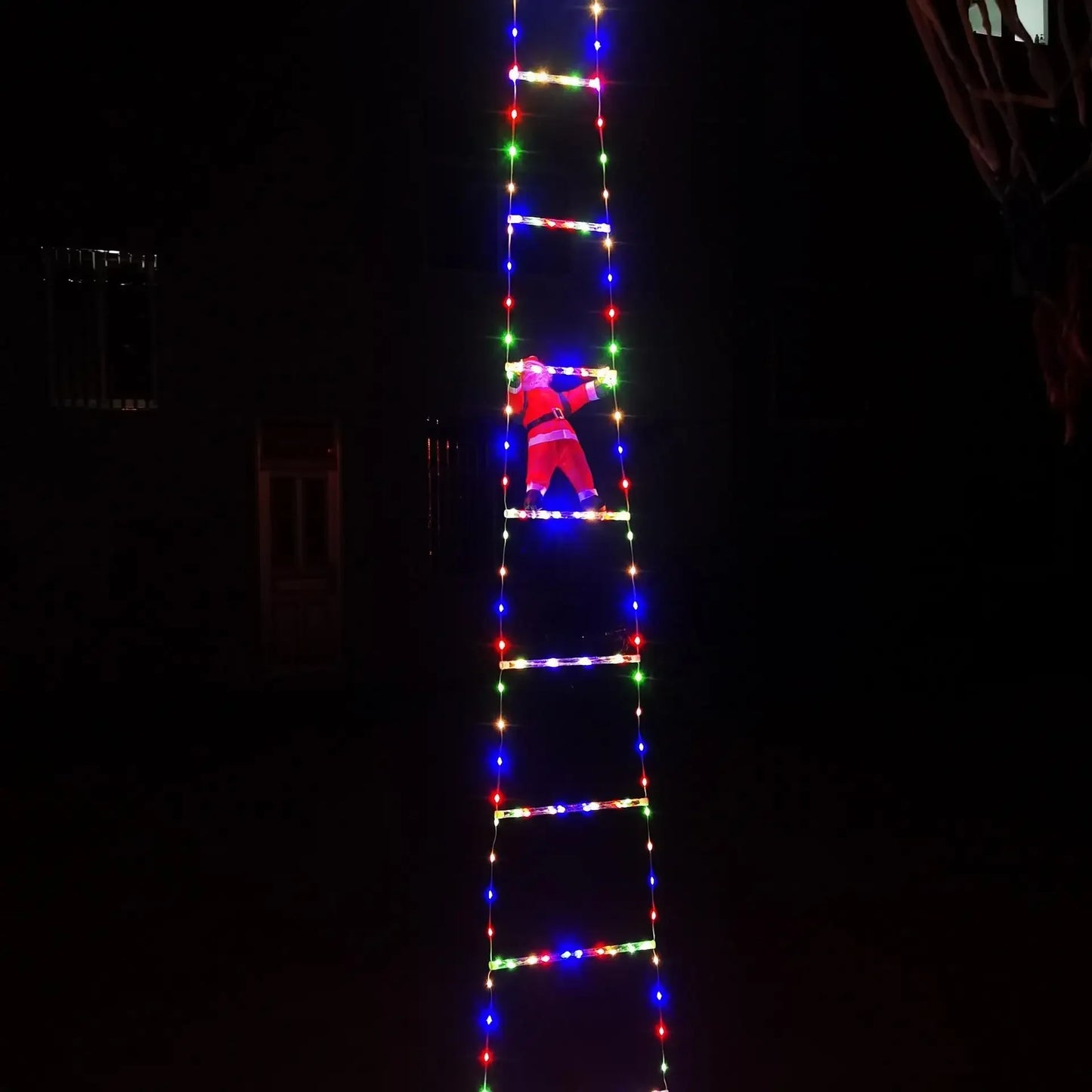 3M Santa Claus Climbing Ladder Warm Light Christmas Decoration Home Outdoor