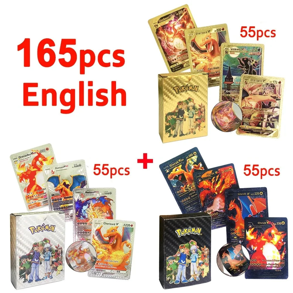 Pokemon Cards Vmax GX Gold Foil Flash Card Colorful Game Battle Collection