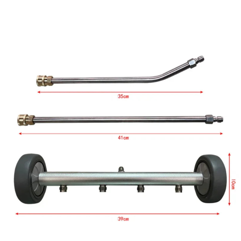 5000PSI car chassis high pressure washer 16 inch electric car locomotive bottom water broom with 2 extension rods