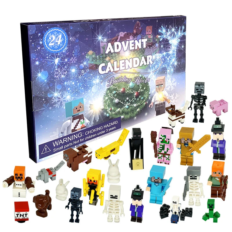 Disney Marvel Advent Calendar Box Anime Action Figure Model Building Blocks Christmas Kids Toys