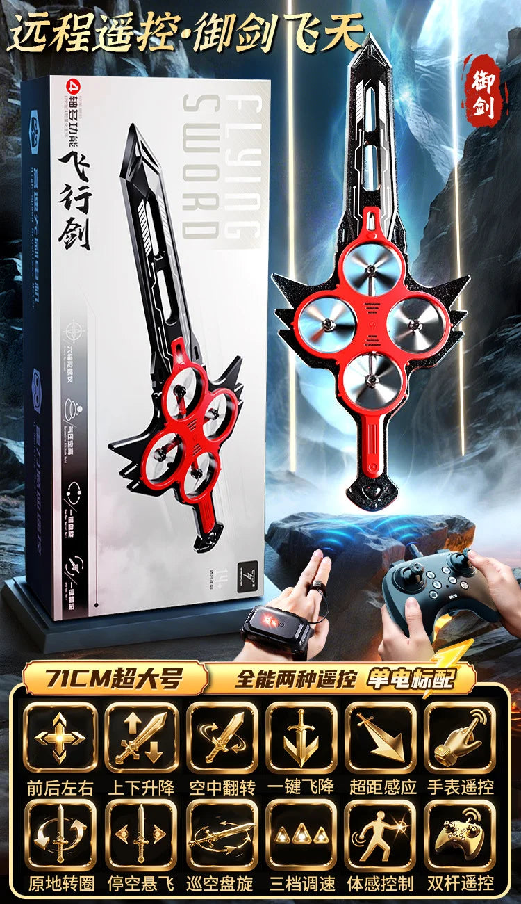 70cm Remote Flying Sword Drone,Rc Glider For Adults,3-Speed Stunt Hand Remote Controlled,Drop-Resistant Material,360° Stunt Flip