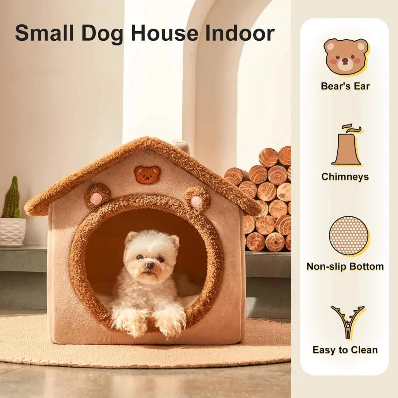 Winter Foldable Pet House Removable Washable Cave Sofa Pet Bed For Small Dogs And Cats