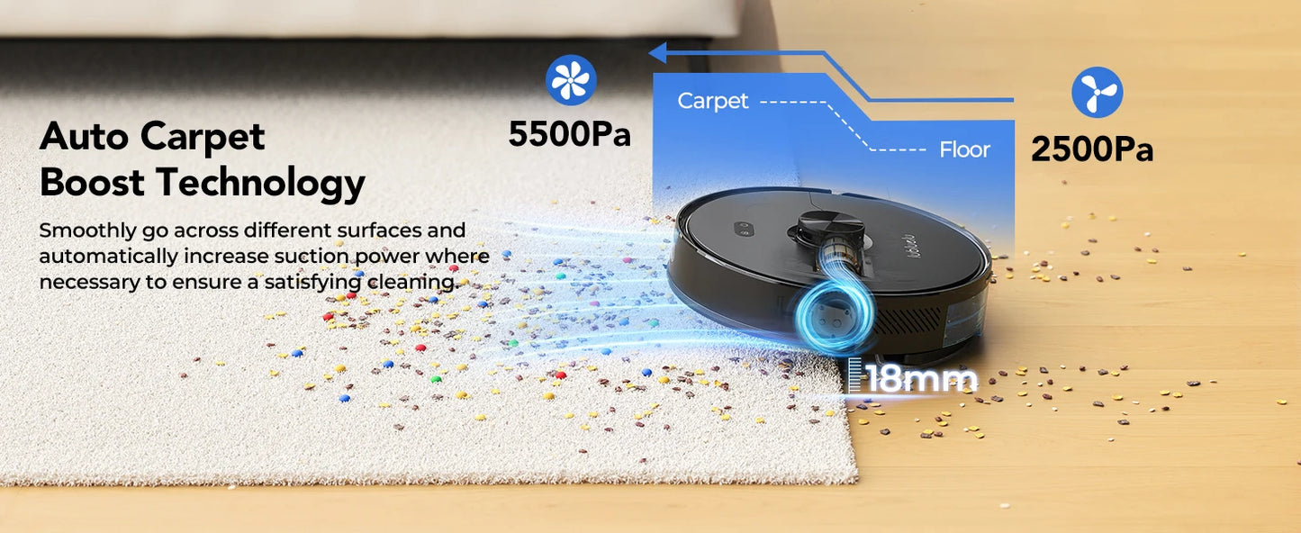 L15 ultra Robot Vacuum And Mop Combo 3 In 1 Vacuum Cleaner Auto-Charging 5 Maps