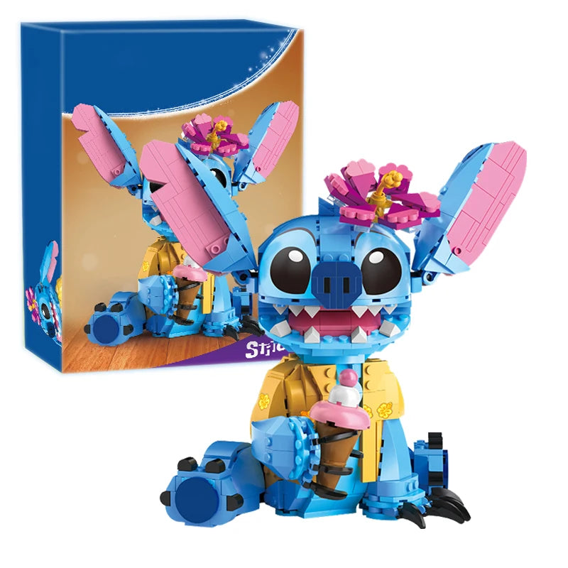 New Stitch Angel CP Building Blocks 2025 - Large Piece Cartoon Toys with Moving Ears Gift for Birthday