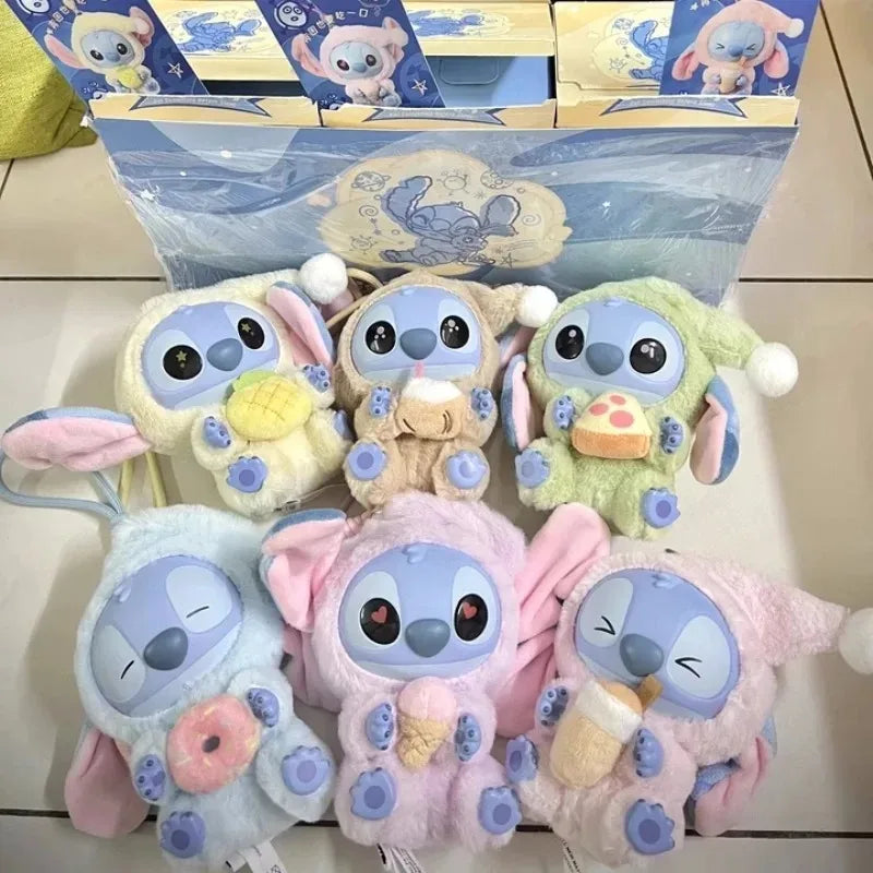 Mystery Disney New Stitch Eat Some Thing Before Sleep Series Vinyl Blind Box Bag Pendant Cute Plush Doll