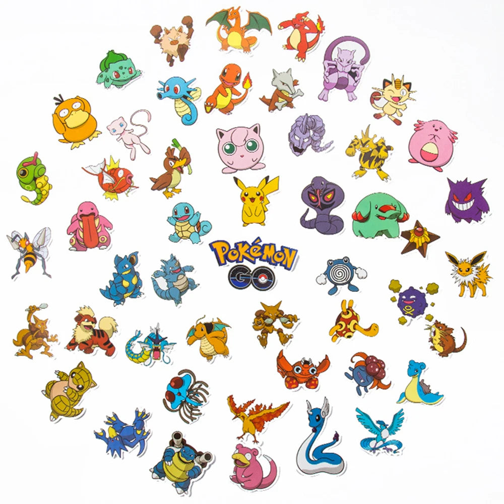 10/30/50pcs Japanese Pokemon Anime Stickers Waterproof Laptop Suitcase