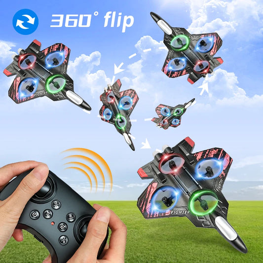 Foam RC Plane 2.4G Remote Control Stunt Glider 360 ° Flying Aircraft with LED for Kids