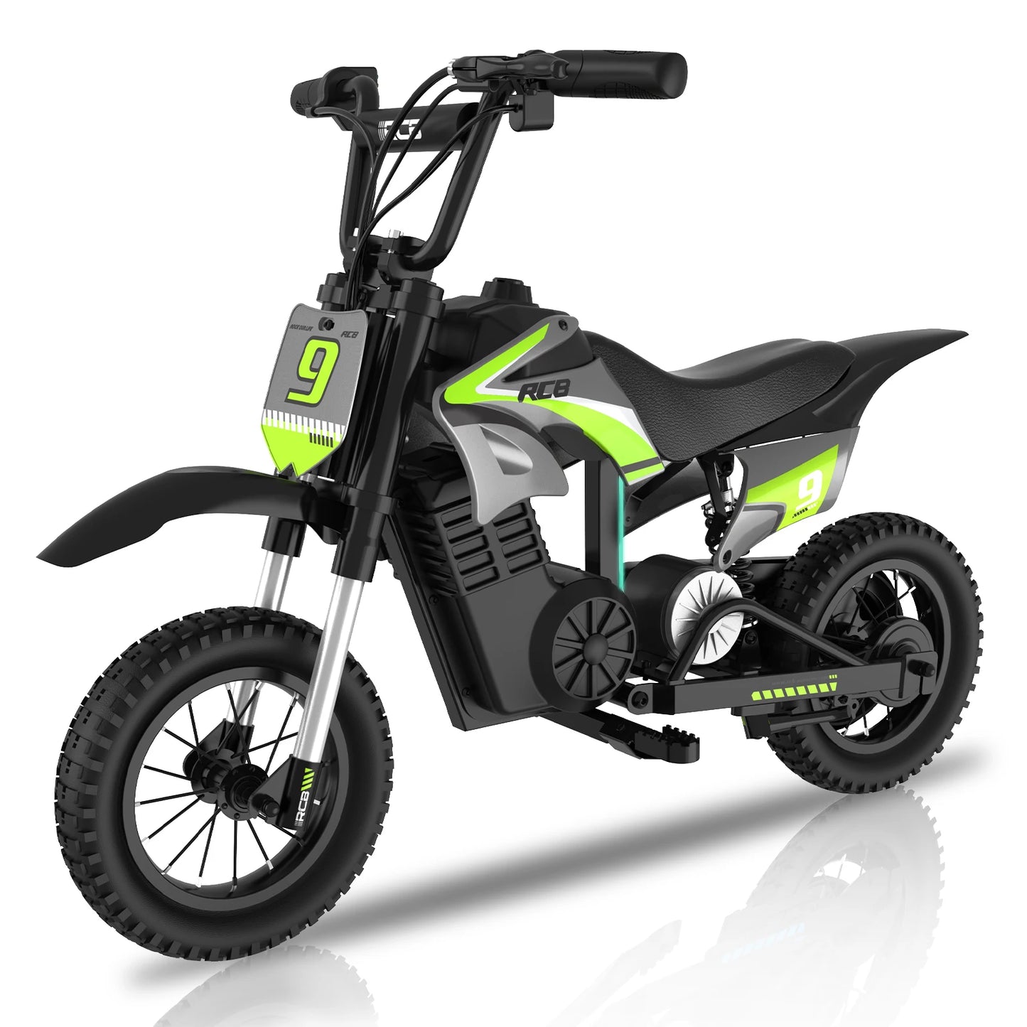 RCB Electric Motorcycle Kids, 36V 350W R9X PRO- Up 25KM/H &16KM Long-Range, 3-Speed