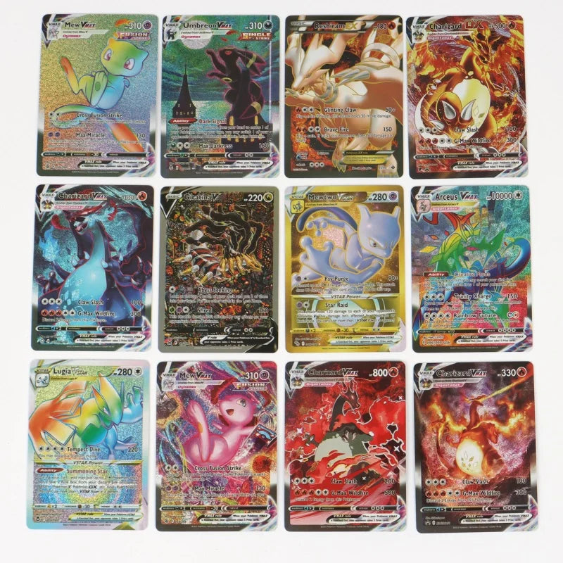 60/100Pcs English Pokemon Card 1996 Year Shining Charizard Pikachu Mewtwo trade Card Kids Pokemon Toy