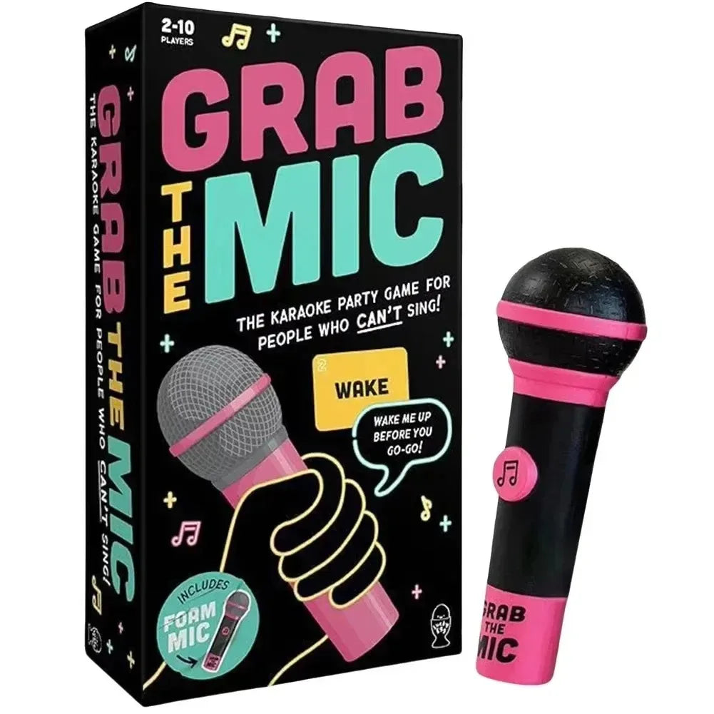 Exciting Grab The Mic The Family Karaoke Game 2-10Players 125Lyric Cards  For Family Party